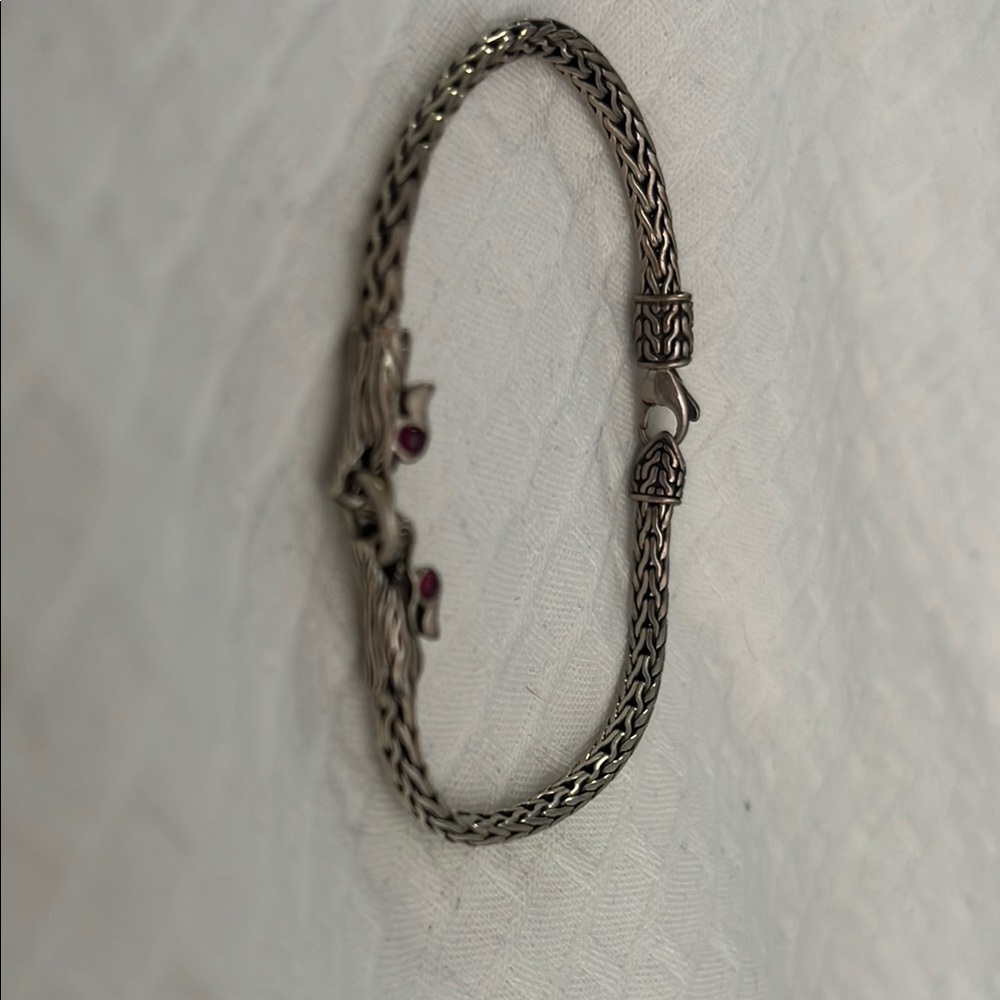ESTATE SALE: David Yurman Silver and Red Braided Bracelet
